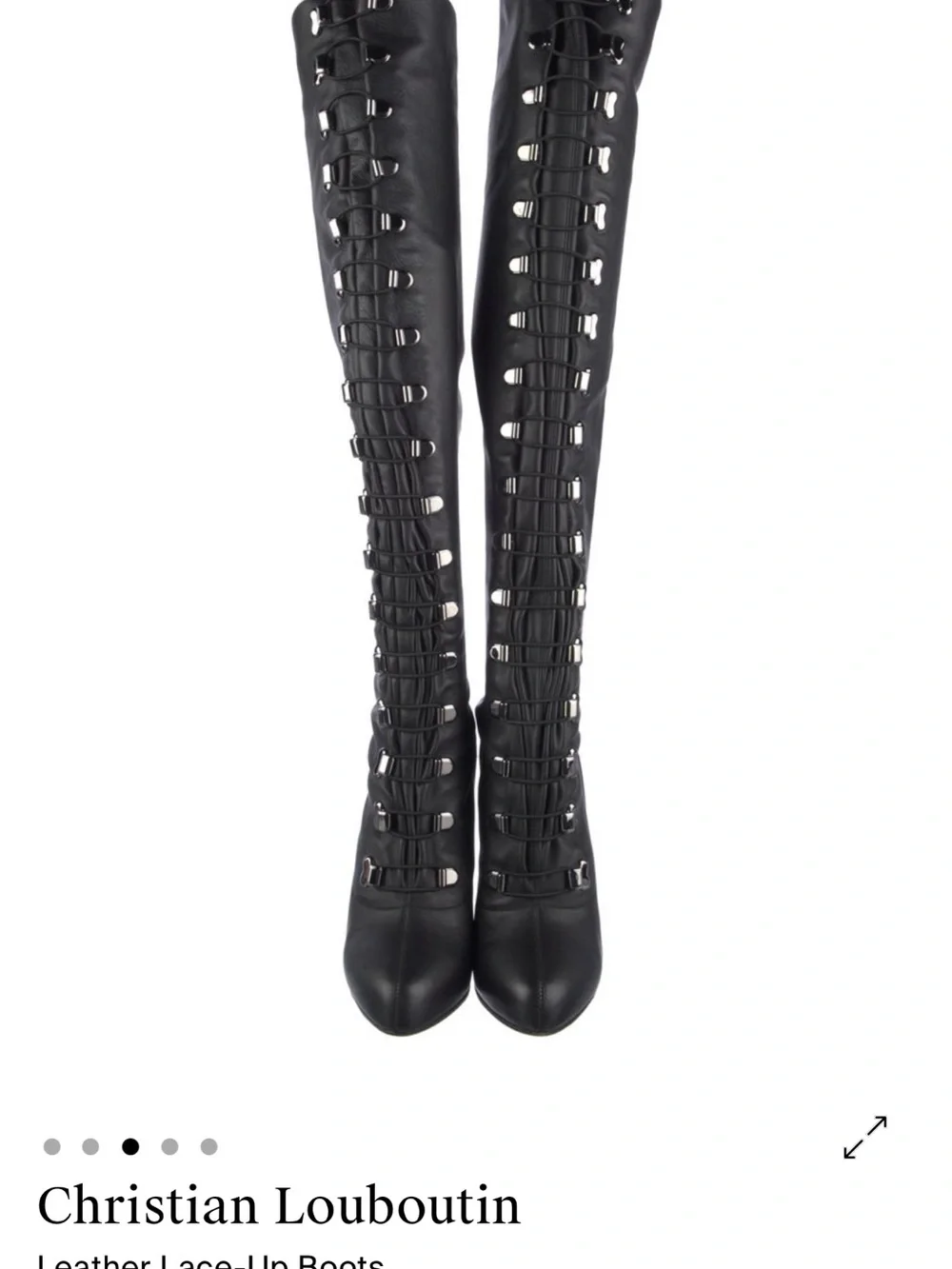 ChOver-the-Knee Lace-Up Stiletto Boot in Black